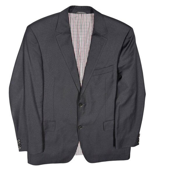Hugo Boss Black Blazer Wool Sport Coat Textured Maselli4 100% Silk Lining 46R - Picture 1 of 10